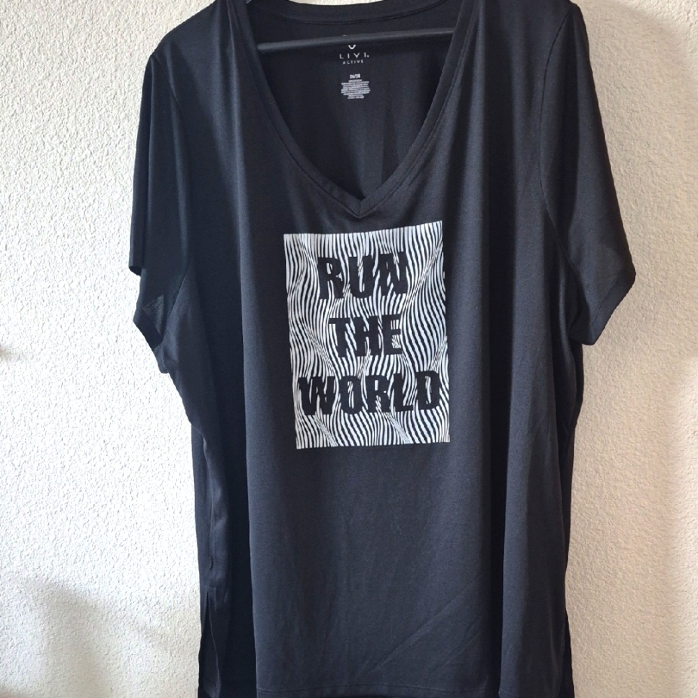 LIVI BRAND " Run The World " Top Short Sleeve 3xl